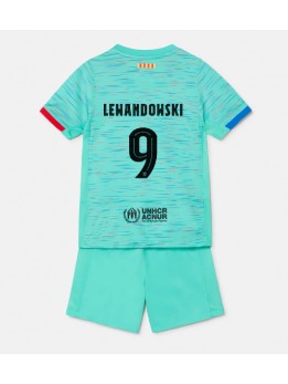 Billige Barcelona Robert Lewandowski #9 Tredjedraktsett Barn 2023-24 Kortermet (+ Korte bukser)